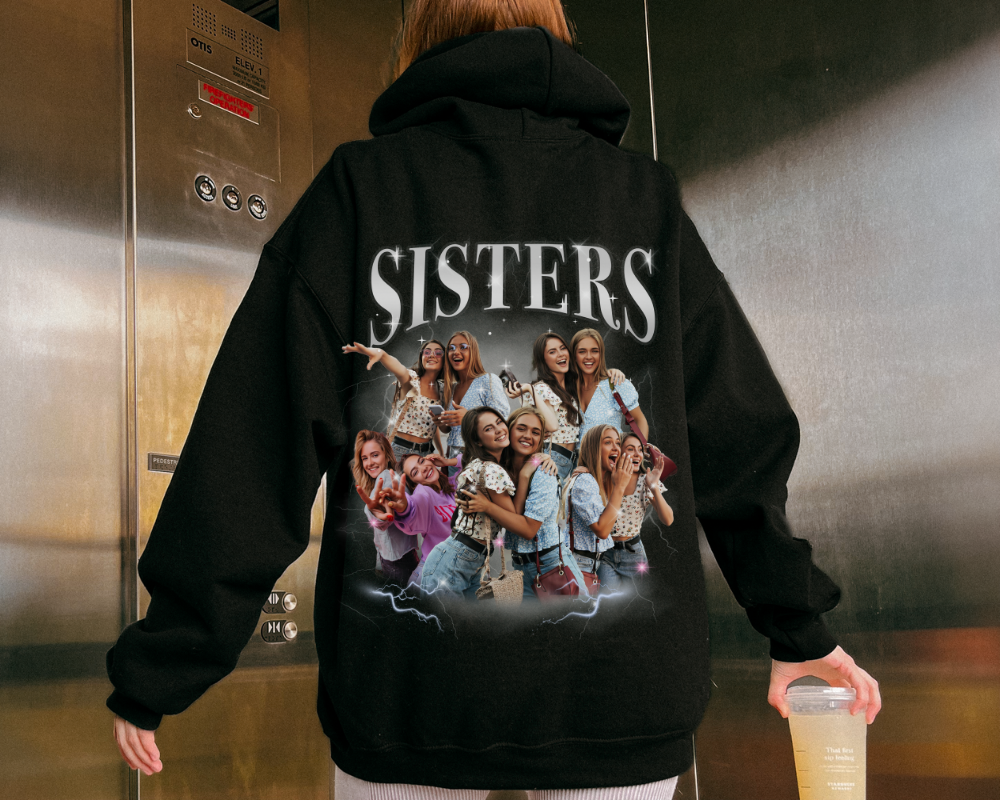 Custom Person 90s Retro Bootleg Rap Portrait Hoodie