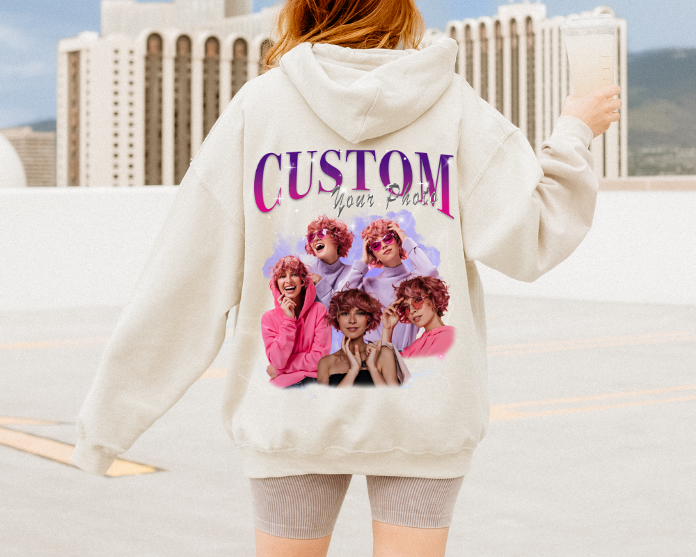Personalised 90s Bootleg Rap Style Pet Hoodie