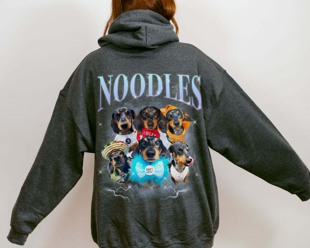 Personalised 90s Bootleg Rap Style Pet Hoodie